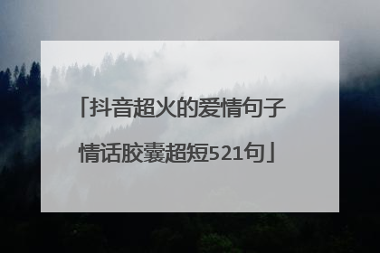 抖音超火的爱情句子 情话胶囊超短521句