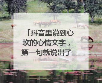 抖音里说到心坎的心情文字,第一句就说岀了我的心声
