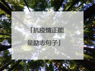 抗疫情正能量励志句子