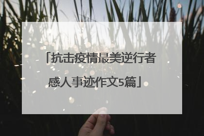 抗击疫情最美逆行者感人事迹作文5篇
