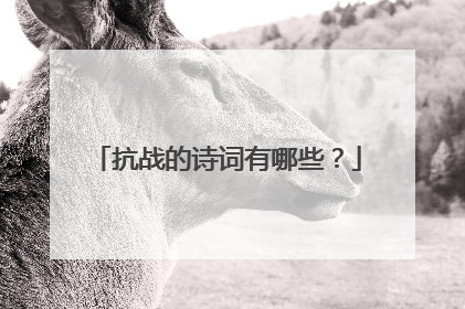 抗战的诗词有哪些？