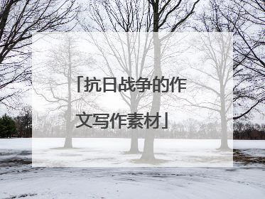 抗日战争的作文写作素材