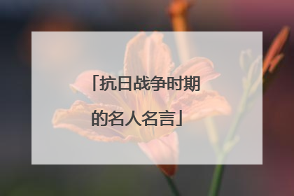 抗日战争时期的名人名言