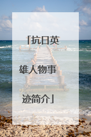 抗日英雄人物事迹简介