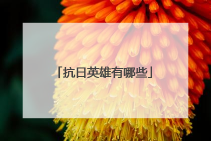 抗日英雄有哪些