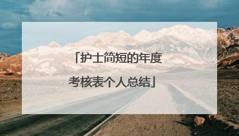 护士简短的年度考核表个人总结