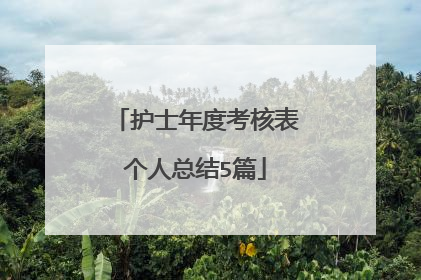 护士年度考核表个人总结5篇