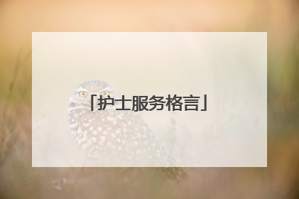护士服务格言