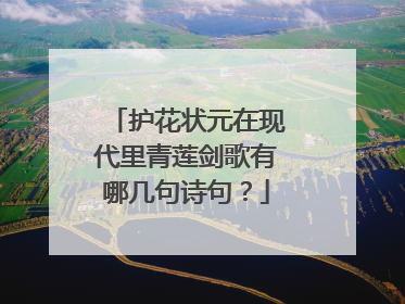 护花状元在现代里青莲剑歌有哪几句诗句？