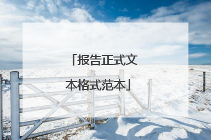 报告正式文本格式范本