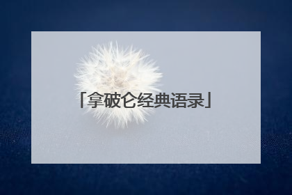 拿破仑经典语录