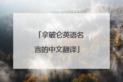 拿破仑英语名言的中文翻译
