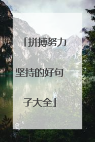 拼搏努力坚持的好句子大全