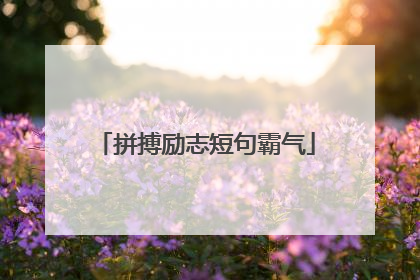 拼搏励志短句霸气