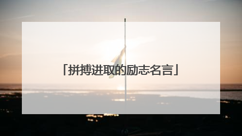 拼搏进取的励志名言