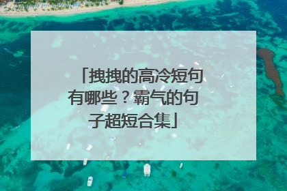 拽拽的高冷短句有哪些？霸气的句子超短合集