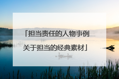 担当责任的人物事例 关于担当的经典素材