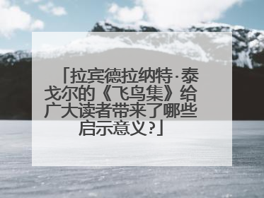 拉宾德拉纳特·泰戈尔的《飞鸟集》给广大读者带来了哪些启示意义?