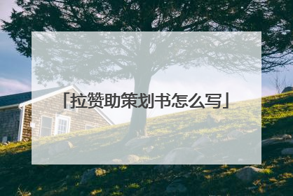 拉赞助策划书怎么写