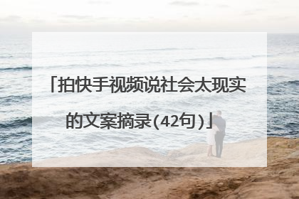 拍快手视频说社会太现实的文案摘录(42句)