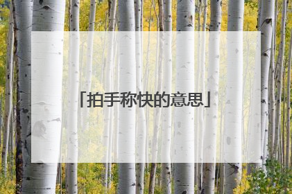 拍手称快的意思