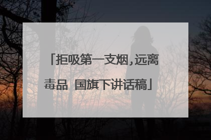 拒吸第一支烟,远离毒品 国旗下讲话稿