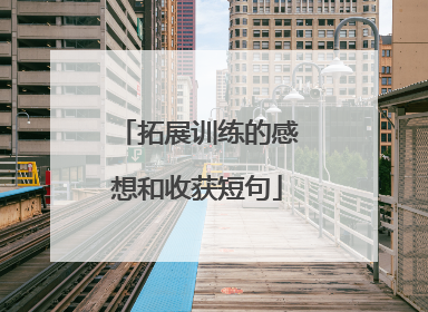 拓展训练的感想和收获短句