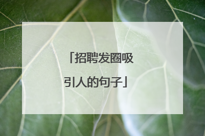 招聘发圈吸引人的句子