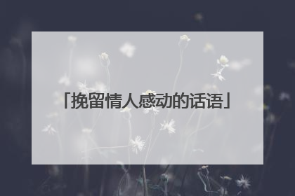 挽留情人感动的话语