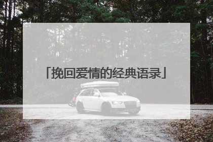 挽回爱情的经典语录