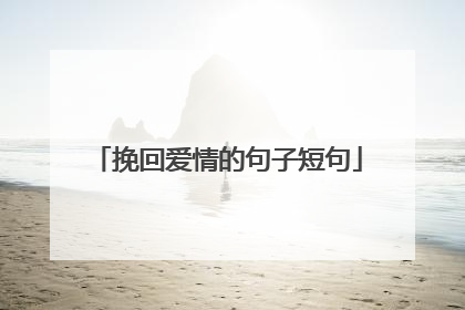 挽回爱情的句子短句