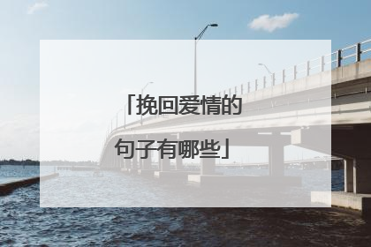 挽回爱情的句子有哪些