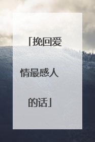挽回爱情最感人的话