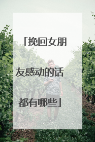 挽回女朋友感动的话都有哪些