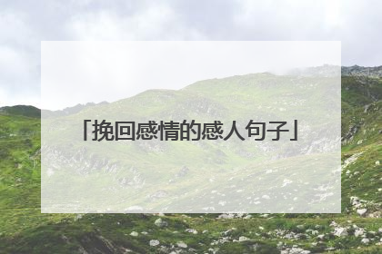 挽回感情的感人句子