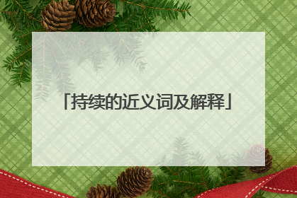 持续的近义词及解释