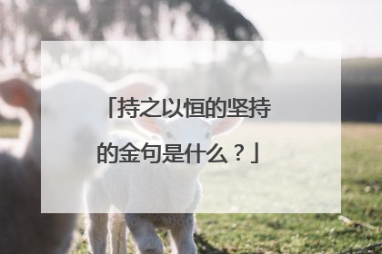持之以恒的坚持的金句是什么?