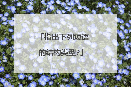 指出下列短语的结构类型?