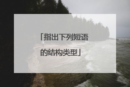 指出下列短语的结构类型