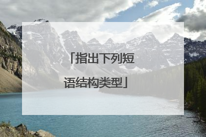 指出下列短语结构类型