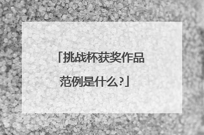 挑战杯获奖作品范例是什么?