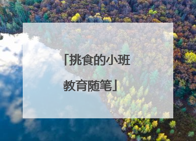 挑食的小班教育随笔