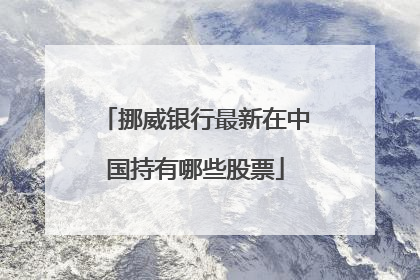 挪威银行最新在中国持有哪些股票