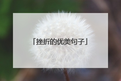 挫折的优美句子