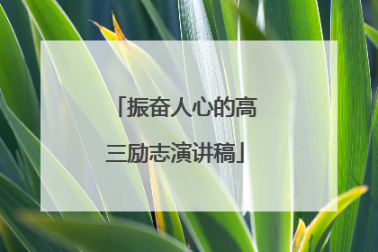 振奋人心的高三励志演讲稿