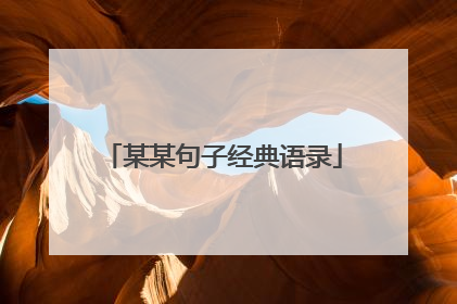 某某句子经典语录