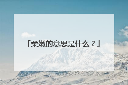 柔嫩的意思是什么？