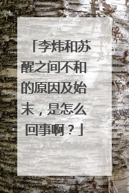 李炜和苏醒之间不和的原因及始末,是怎么回事啊?
