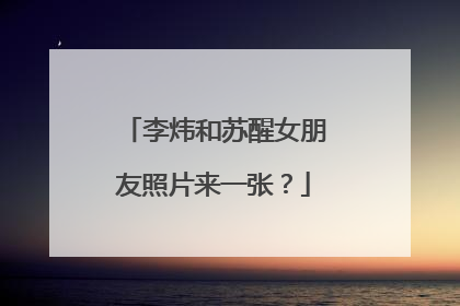 李炜和苏醒女朋友照片来一张？