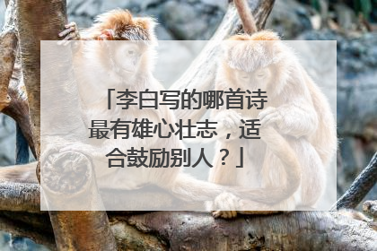 李白写的哪首诗最有雄心壮志,适合鼓励别人?